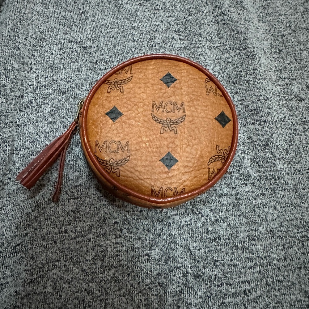 MCM Tan Monogram Pouch Coin Purse Toby Wallet cognac - Picture 2 of 5